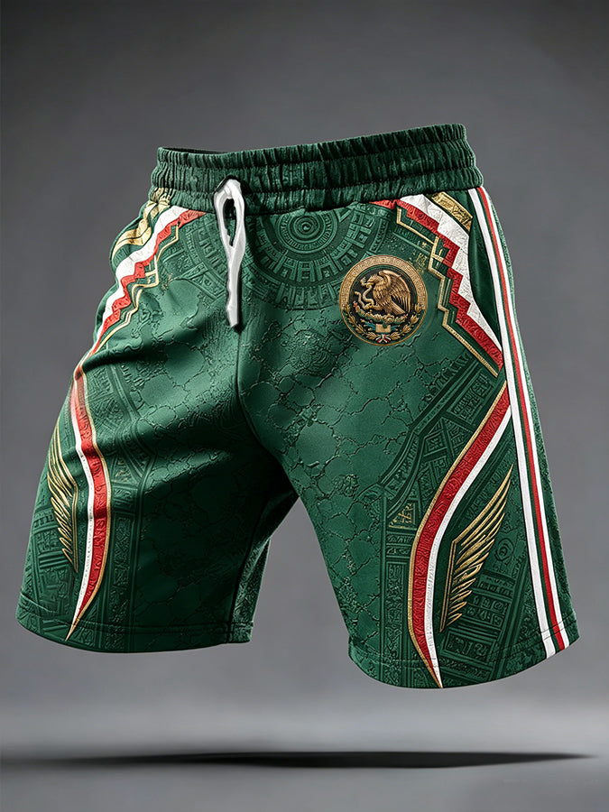Pantalones cortos estampados del arte del amante del fútbol de México de los hombres