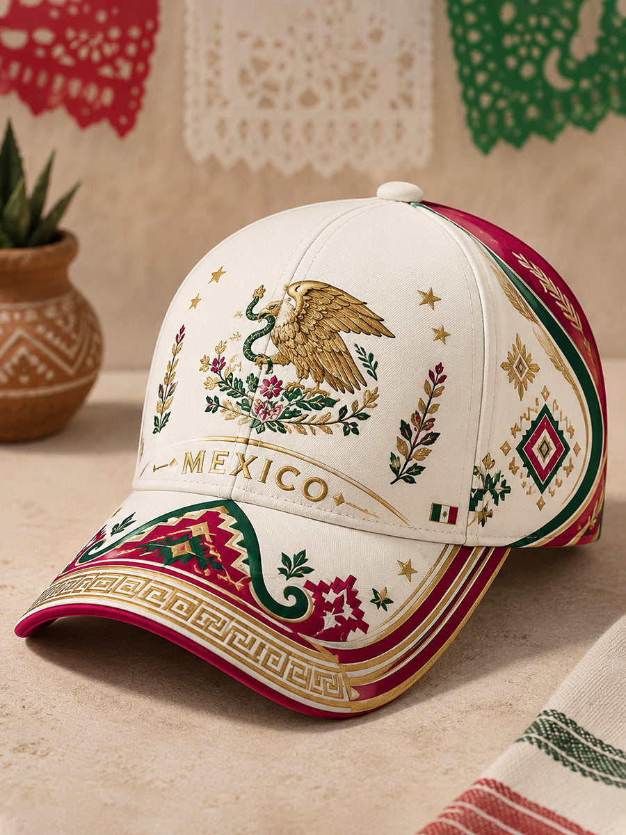 Sombrero con estampado artístico unisex para animar en partidos de fútbol mexicano