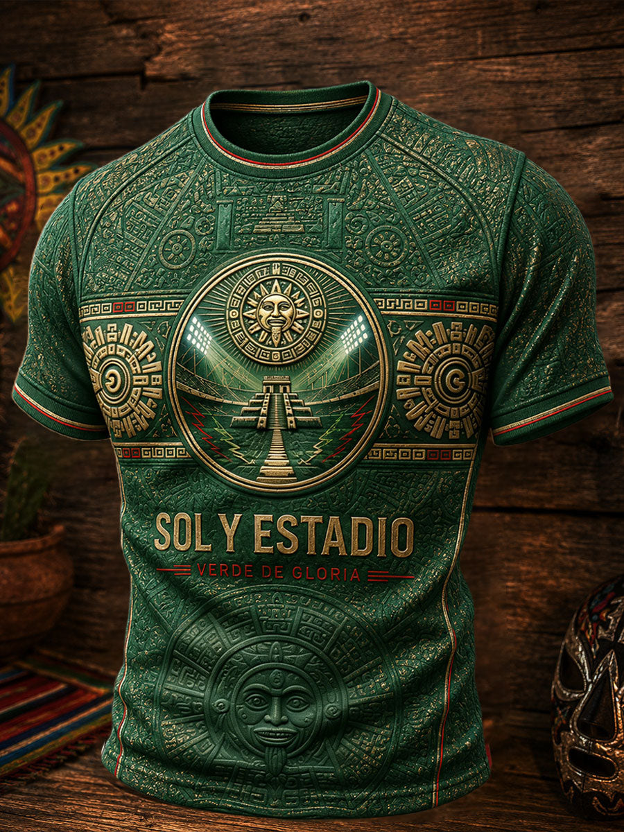 Camiseta estampada con diseño del orgullo mexicano para hombre