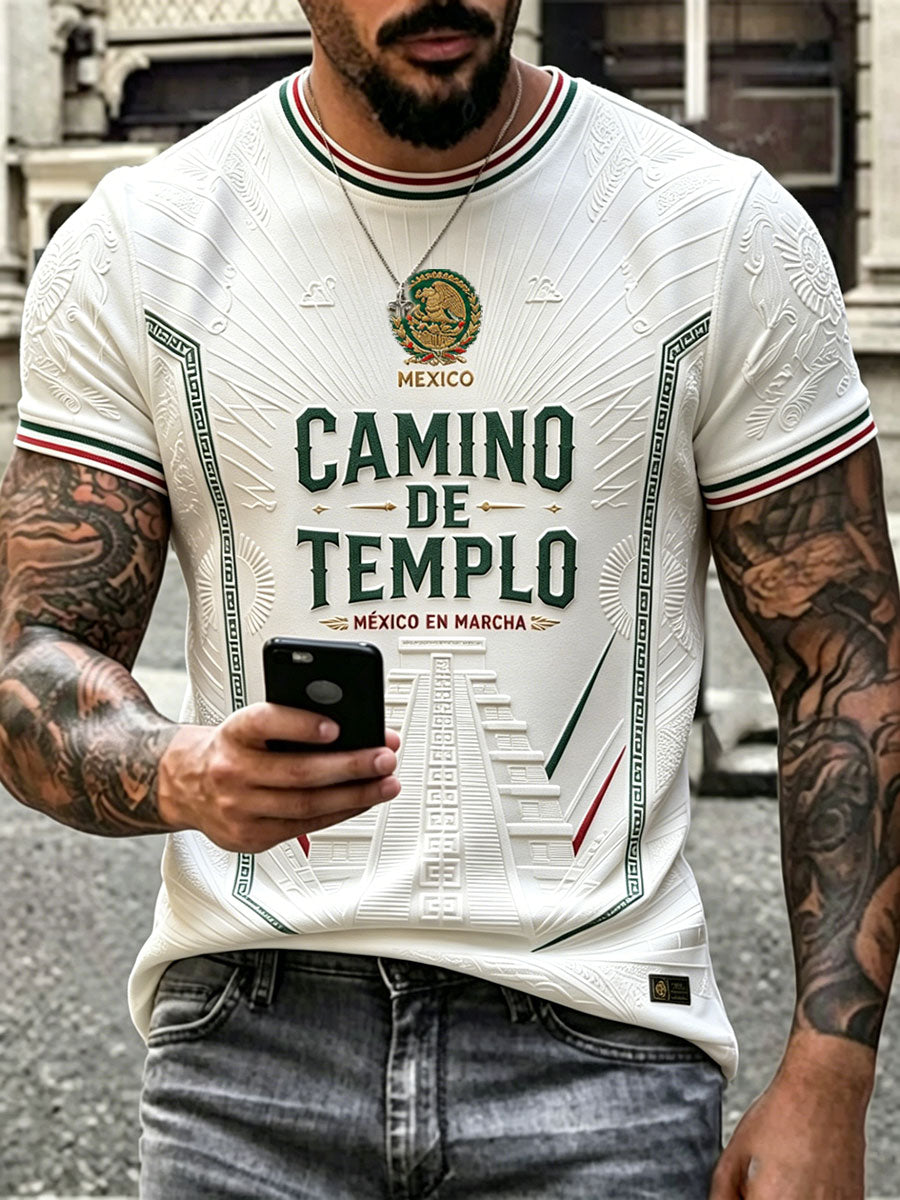 Camiseta estampada con diseño del orgullo mexicano para hombre