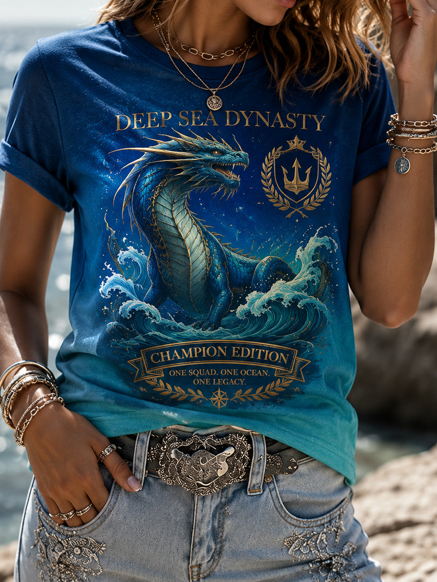 Camiseta de manga corta para mujer Leviathan Champion con estampado de elementos