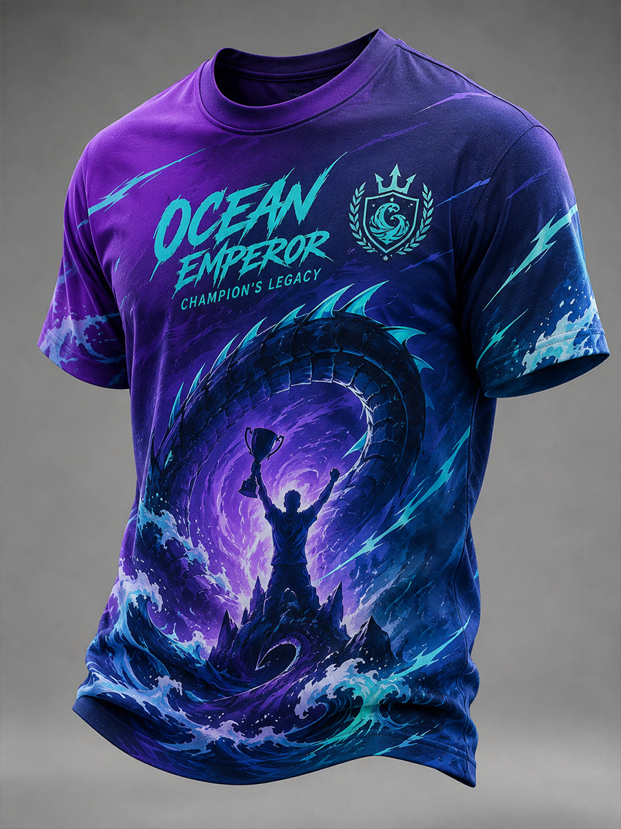 Camiseta de manga corta con estampado de elementos de Leviathan Champion para hombre