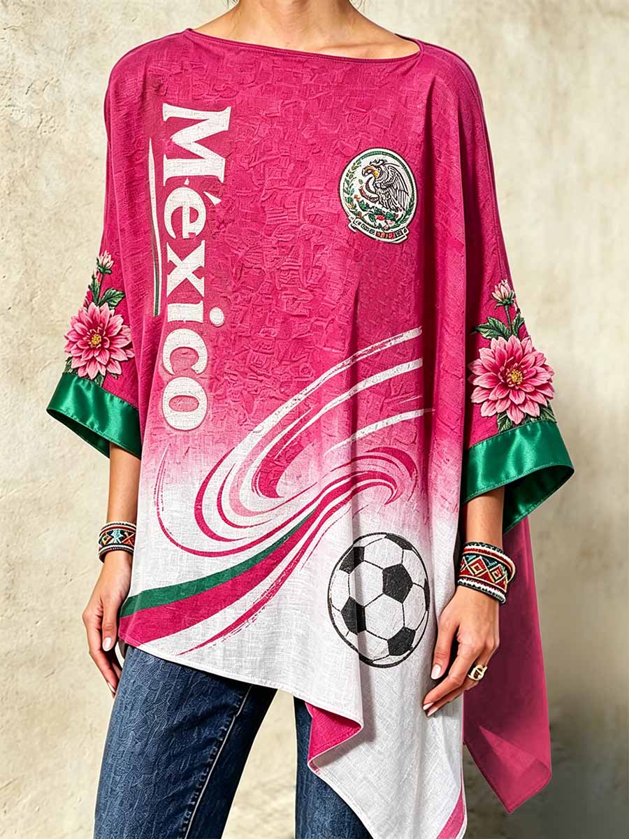 Top irregular del dobladillo de la impresión mexicana del arte de la moda de las mujeres
