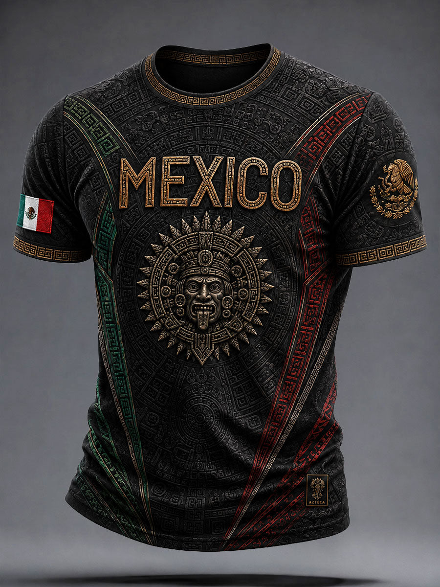 Camiseta estampada con diseño artístico para amantes del fútbol mexicano, para hombre