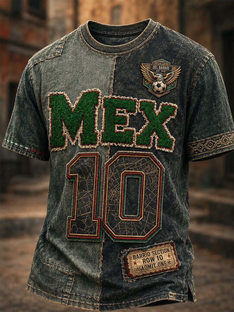 Camiseta de fútbol mexicana para hombre, de manga corta