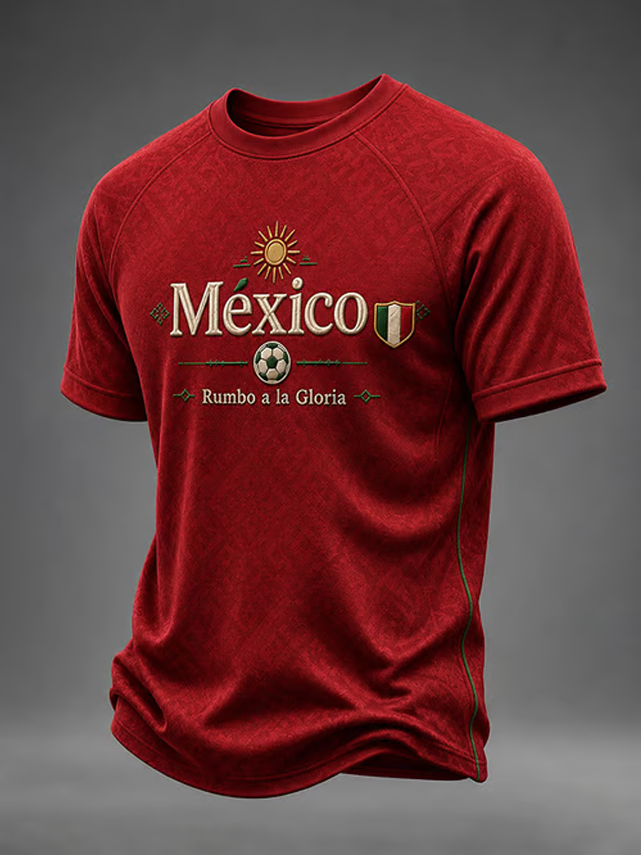 Camiseta de manga corta con estampado artístico para amantes del fútbol mexicano, diseño para hombre