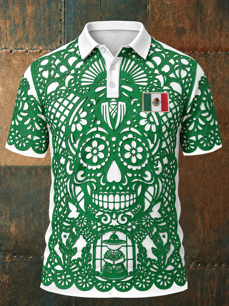 Hombres México Fútbol Amante Papel Picado Arte Impreso Casual Tops