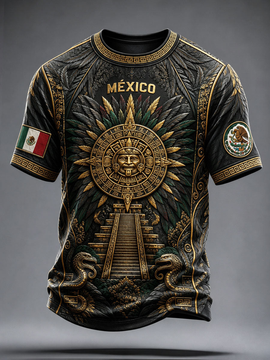 Camiseta estampada con arte alebrije para amantes del fútbol mexicano, diseño masculino