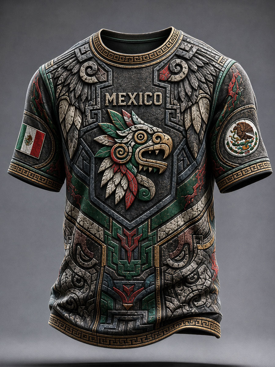 Camiseta estampada con arte alebrije para amantes del fútbol mexicano, diseño masculino