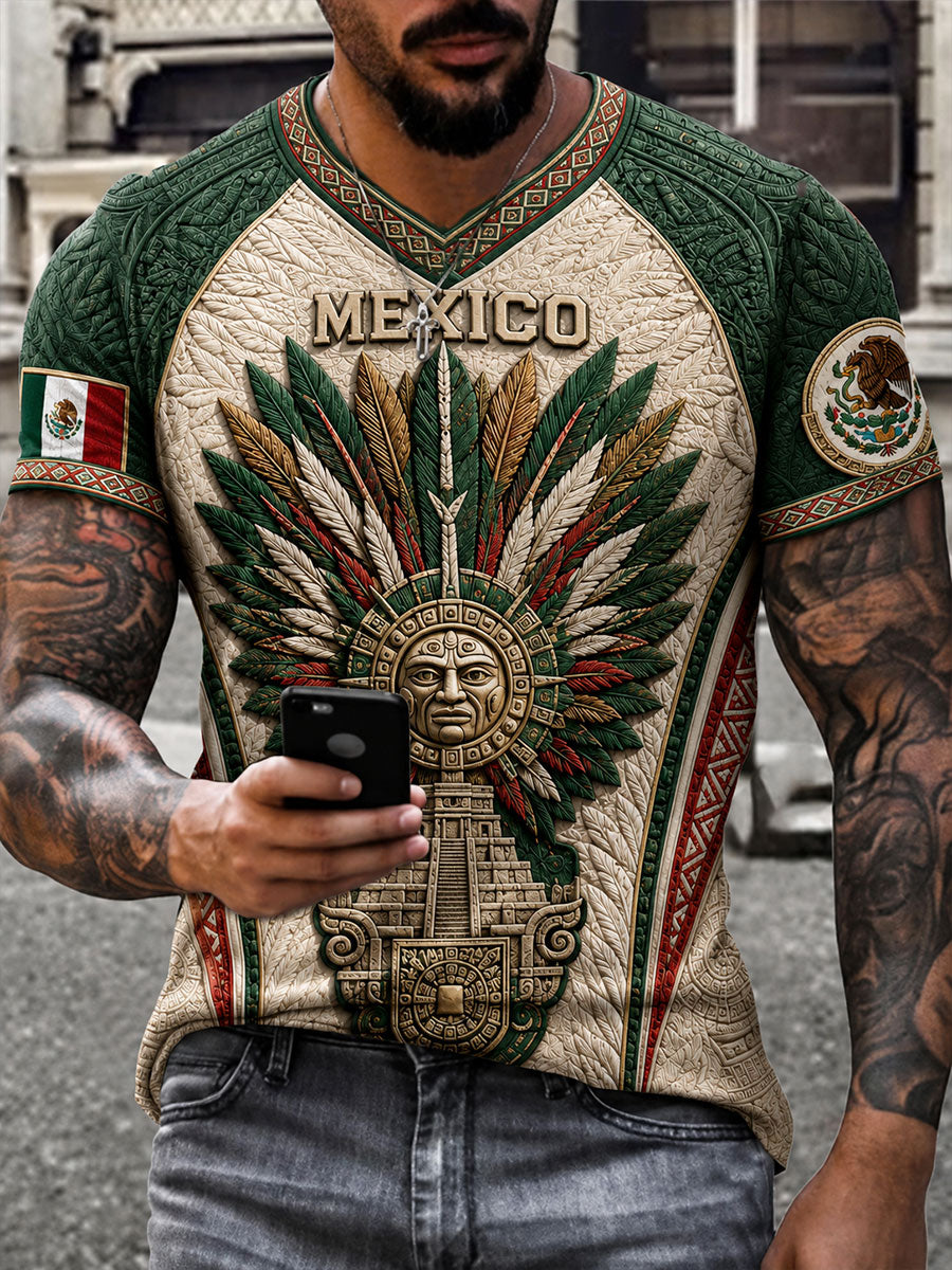 Camiseta estampada con arte alebrije para amantes del fútbol mexicano, diseño masculino