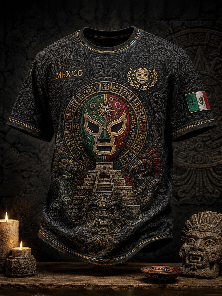 Camiseta impresa del arte del amante del fútbol de México de los hombres
