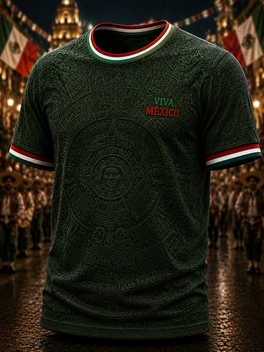 Camiseta informal de manga corta para hombre, estampada con motivo del Día de la Independencia de México