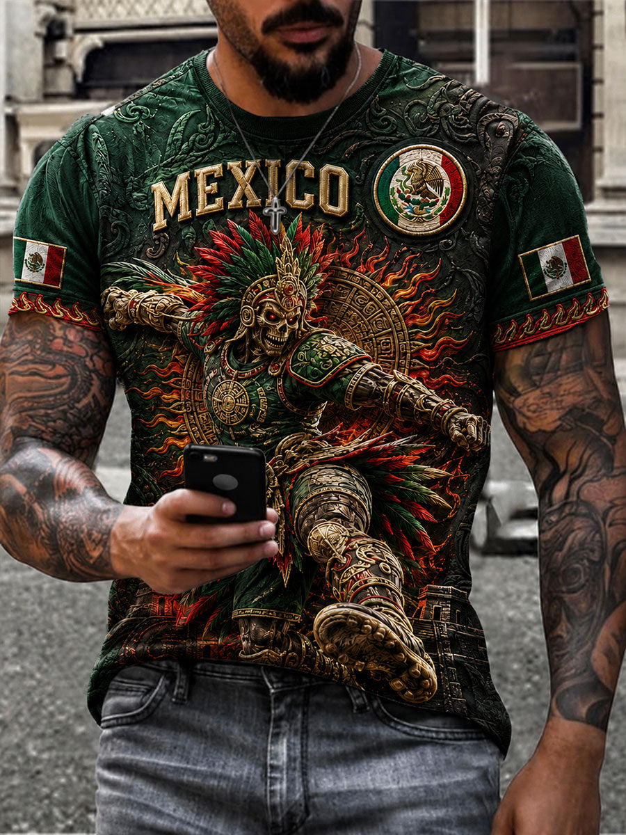 Camiseta estampada con diseño del Día de la Independencia de México para hombre