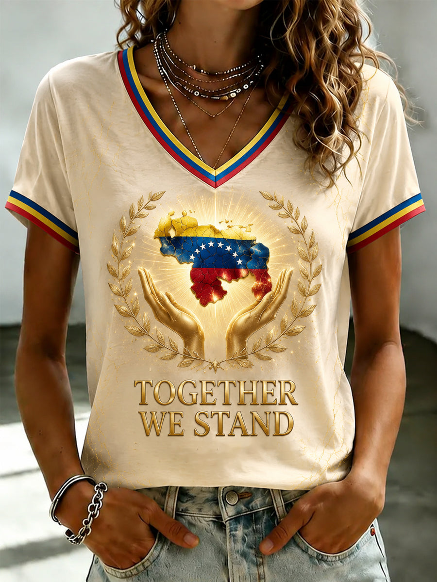 Camiseta estampada de mujer VENEZUELA