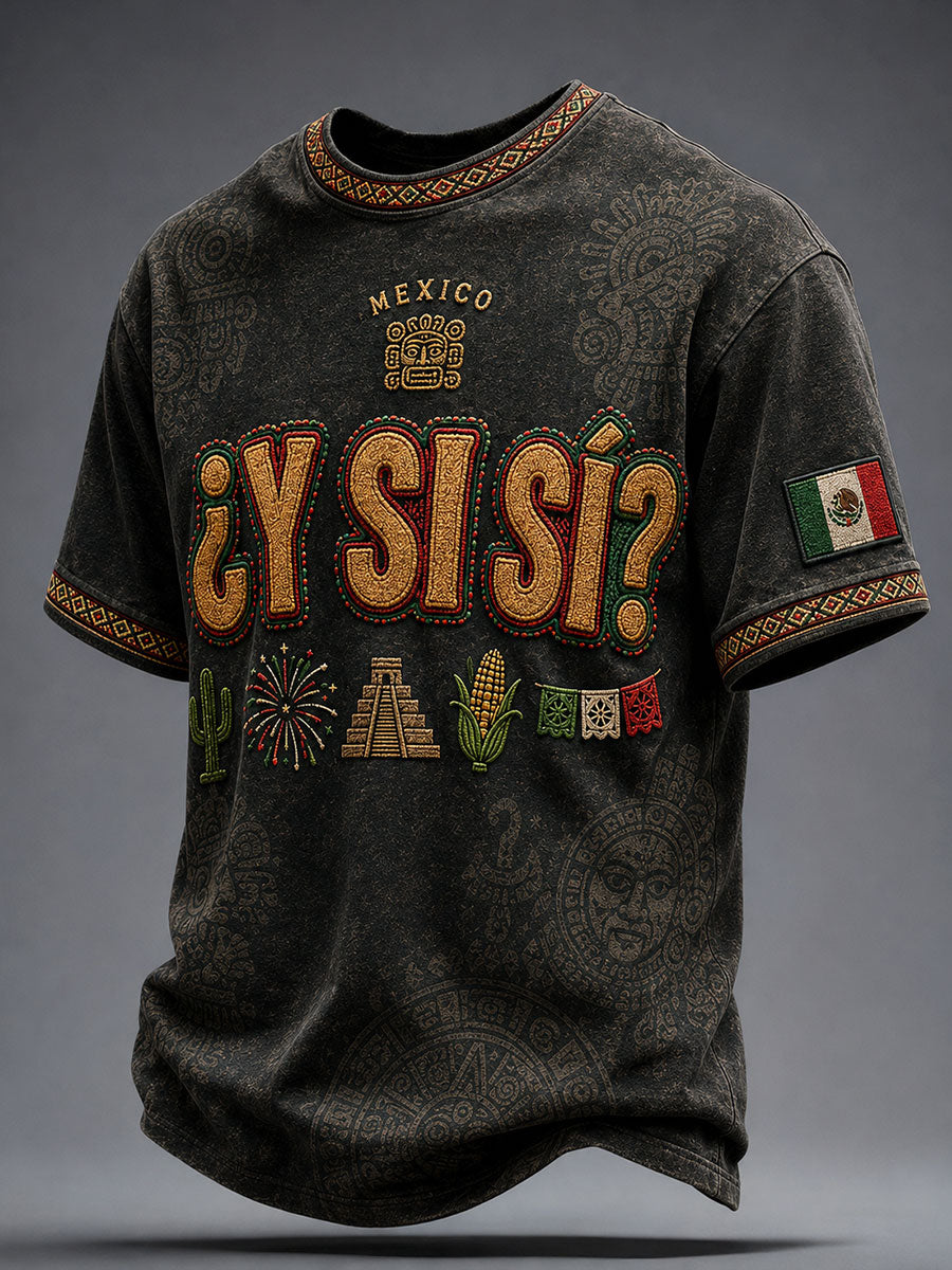 Día de la Independencia de México para hombres ¿Y si sí? Art Printed Camiseta