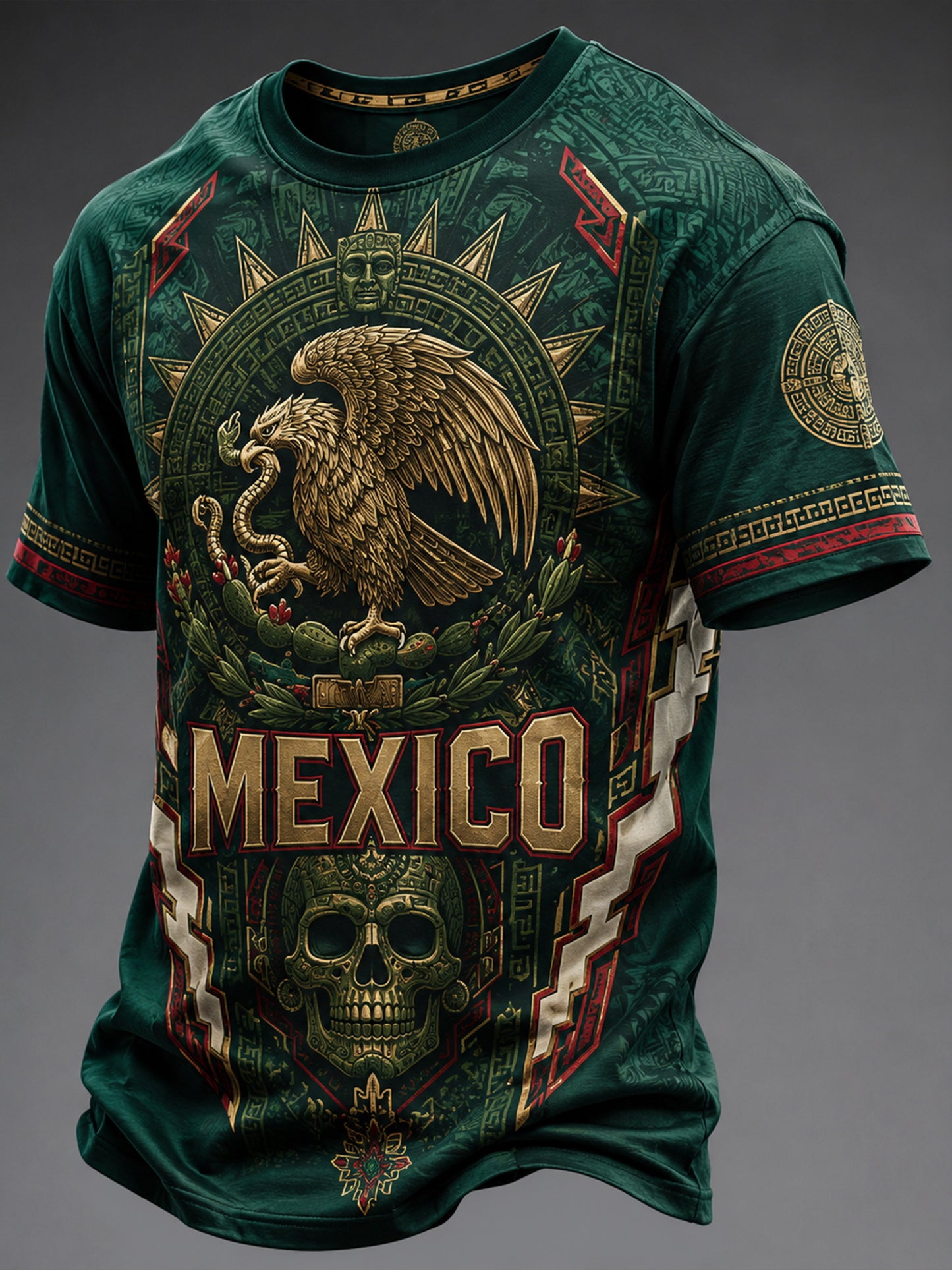 Camiseta con estampado artístico conmemorativo del Día de la Independencia de México para hombre