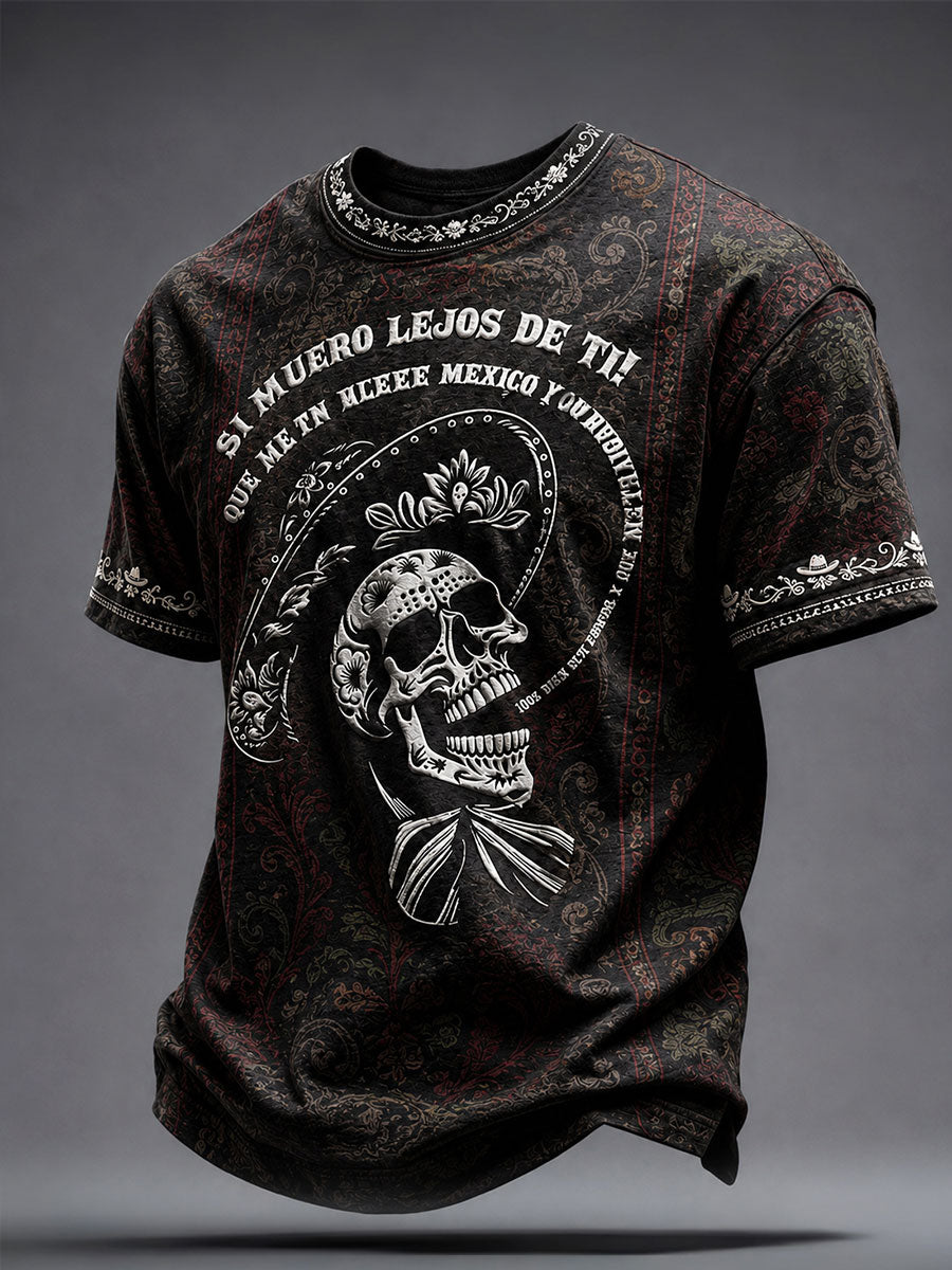 Camiseta estampada con diseño mexicano para amantes de la música mariachi masculina