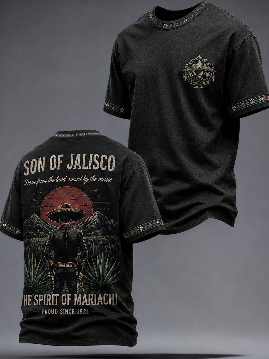 Camiseta estampada con diseño mexicano para amantes de la música mariachi masculina
