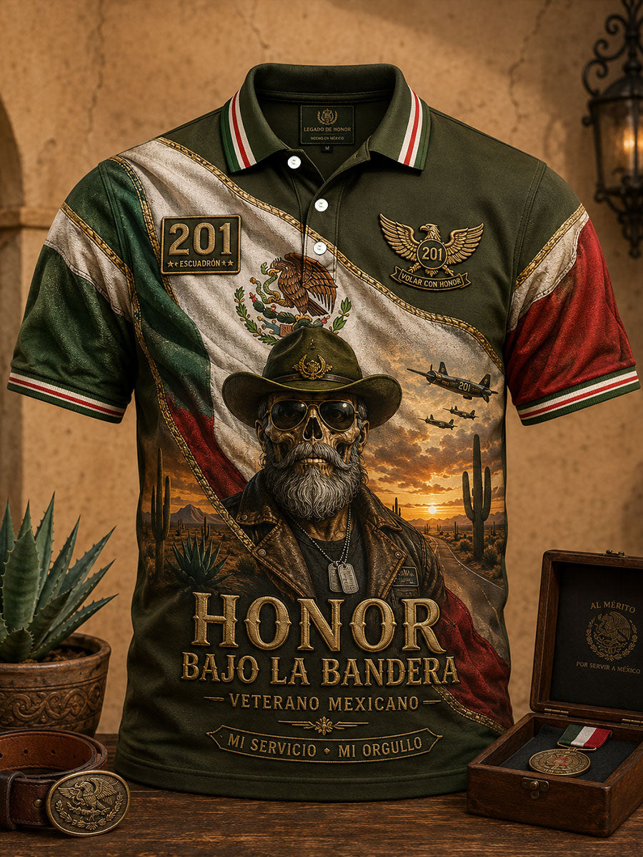 Camisetas casuales estampadas para hombres, México Veterano 201