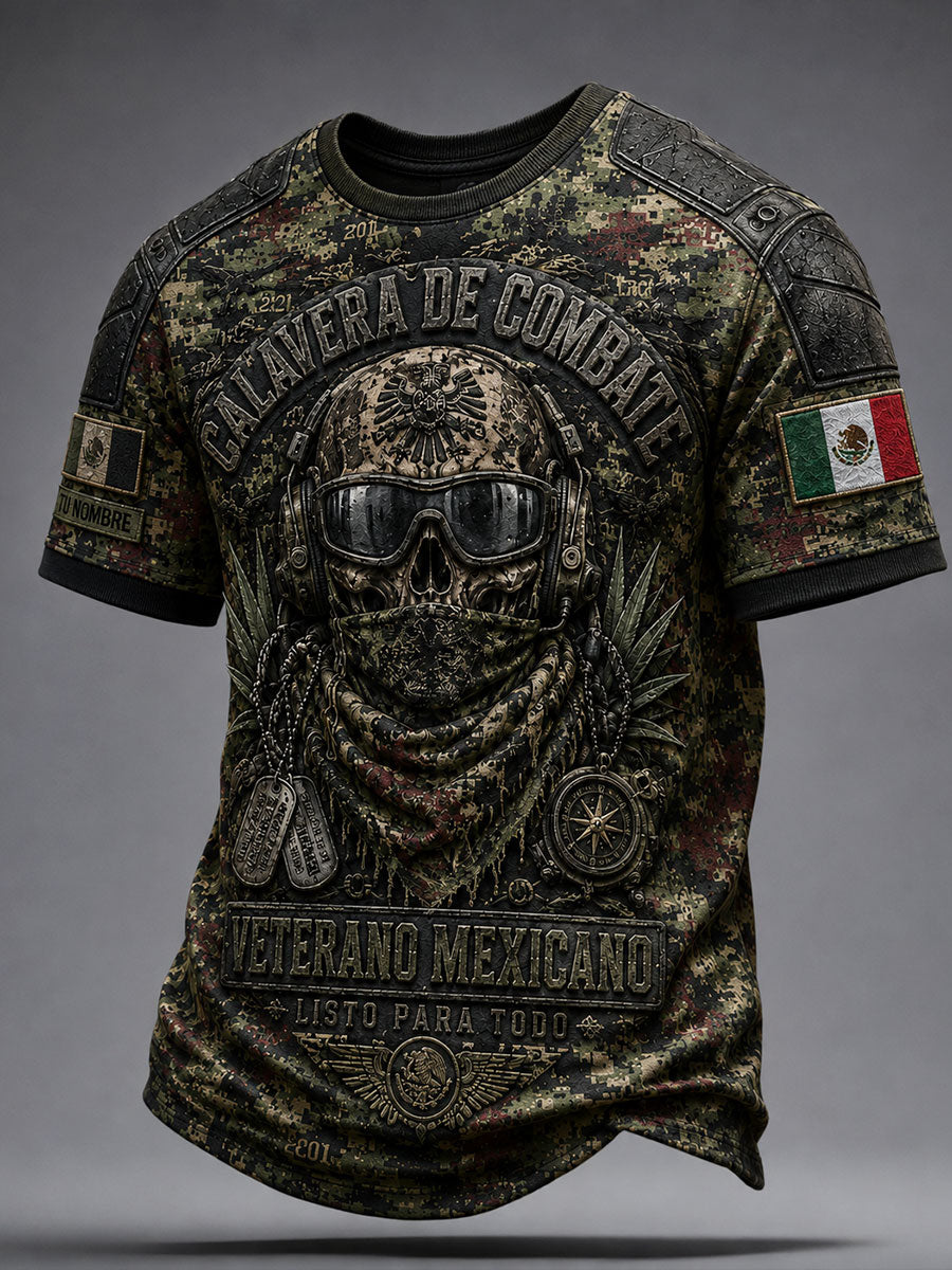 Camiseta estampada para hombres, selección de veteranos de México