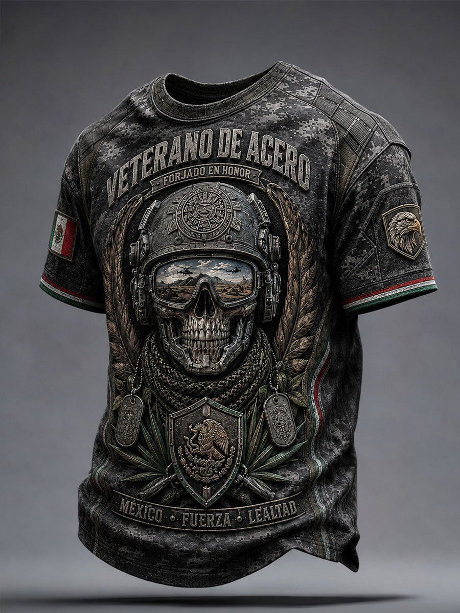 Camiseta estampada para hombres, selección de veteranos de México