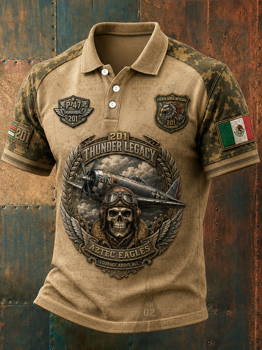 Camisetas casuales estampadas para hombres, México Veterano 201