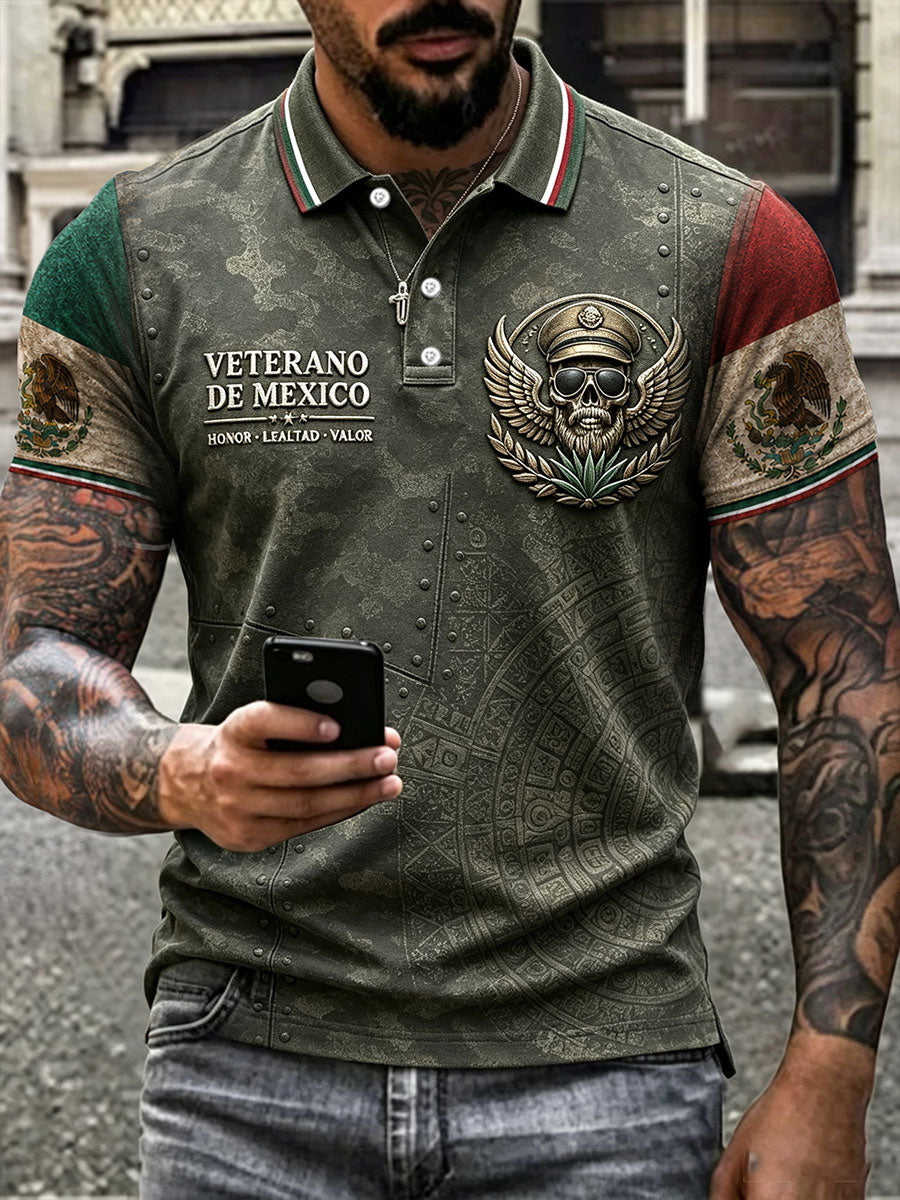 Camisetas casuales estampadas para hombres México Orgullo Veterano