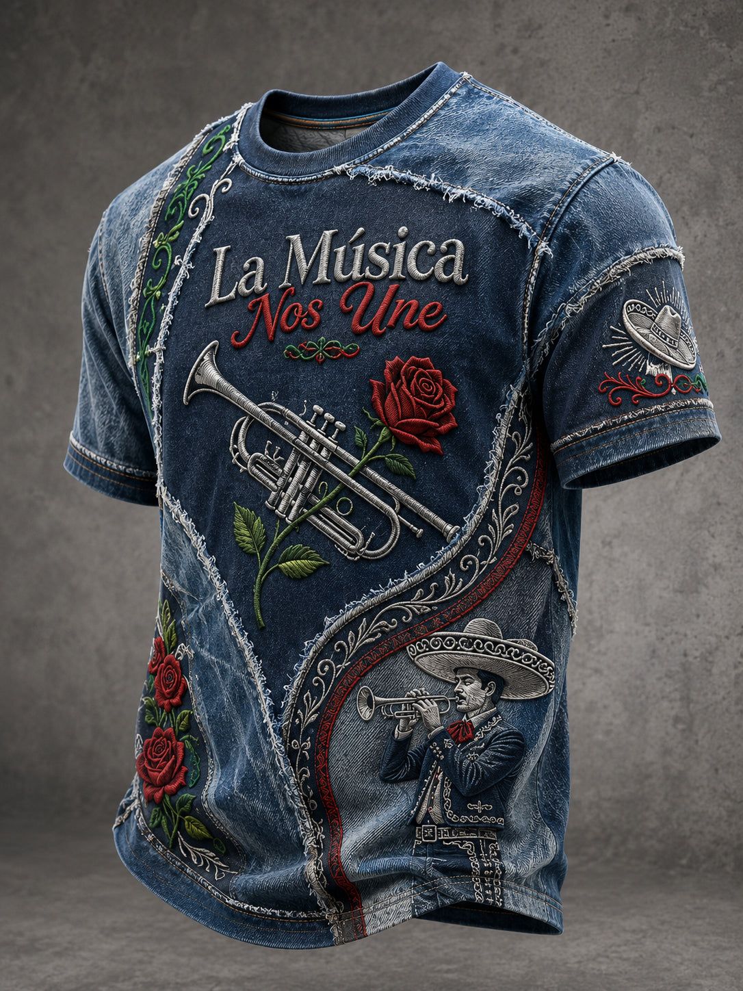 Camiseta para hombre Mariachi Spirit Art Print para el Día de la Independencia de México