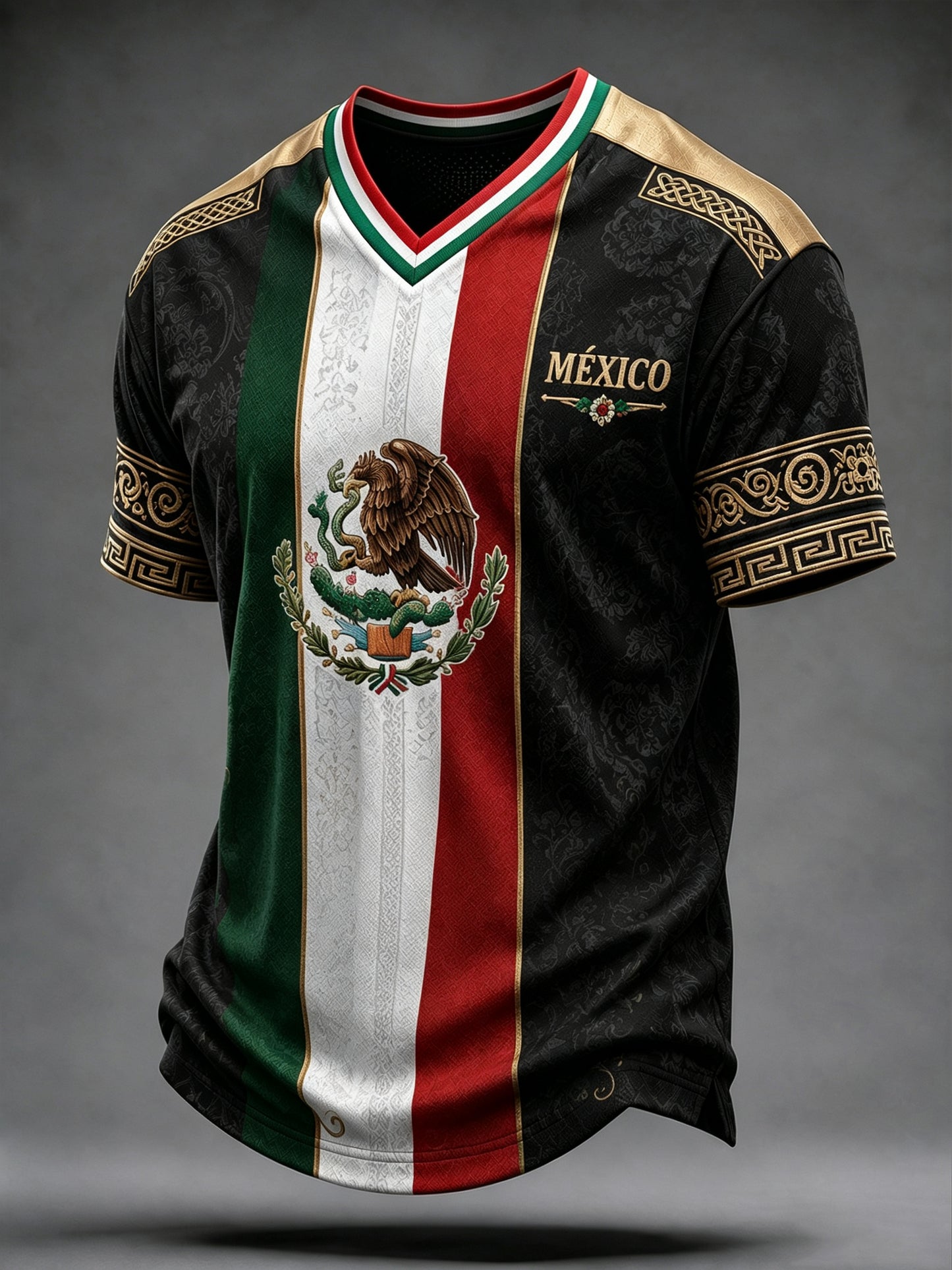 Camiseta con estampado artístico temático del Día de la Independencia de México para hombre