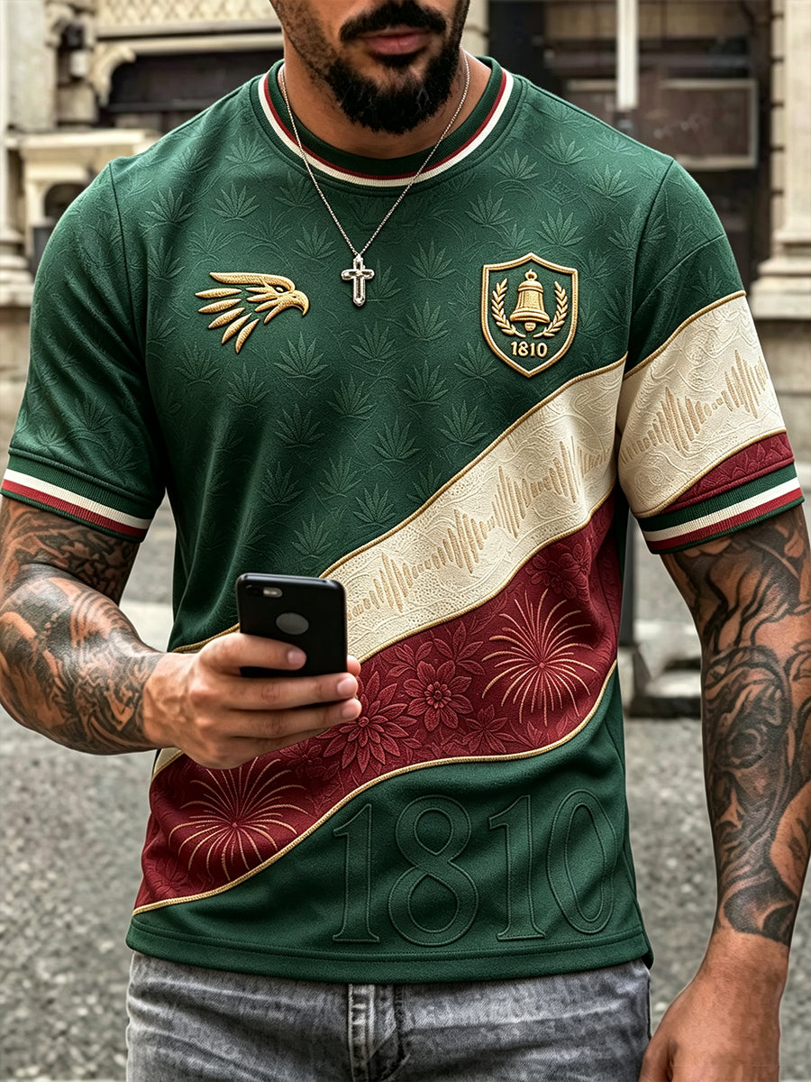 Camiseta estampada con diseño del Día de la Independencia de México para hombre