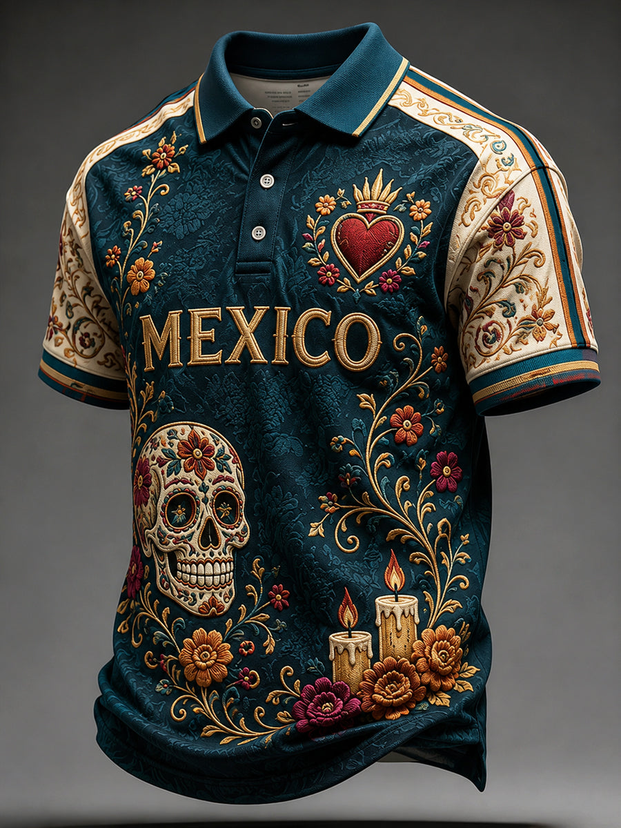 Polo Dia De Los Muertos para hombre
