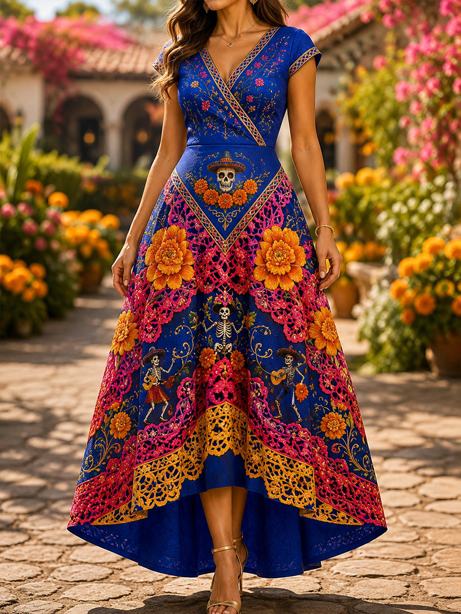 Vestido de Día de Muertos mexicano para mujer