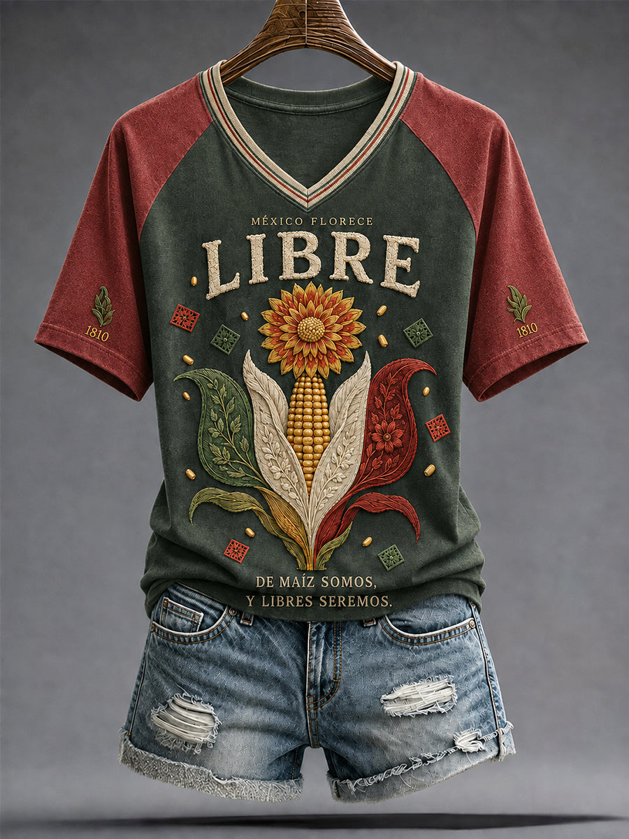 Día de la Independencia de México para mujer 1810 Art Printed T-shirt