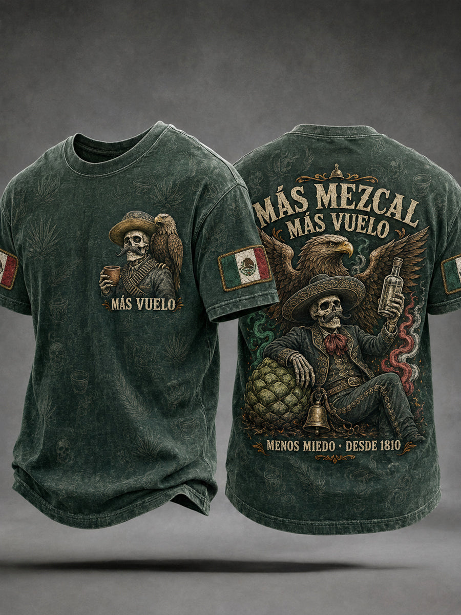 Camiseta estampada con diseño del Día de la Independencia de México para hombre