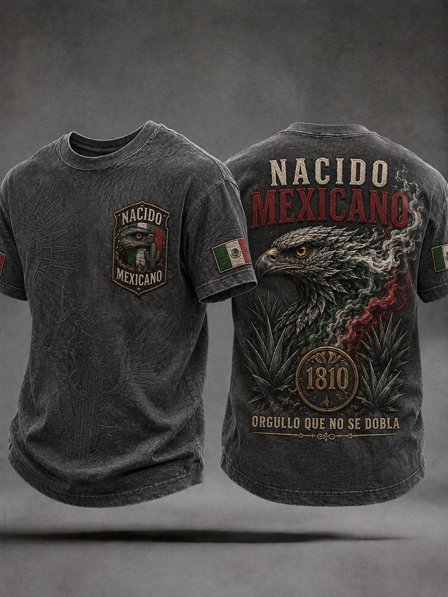 Camiseta estampada con diseño del Día de la Independencia de México para hombre