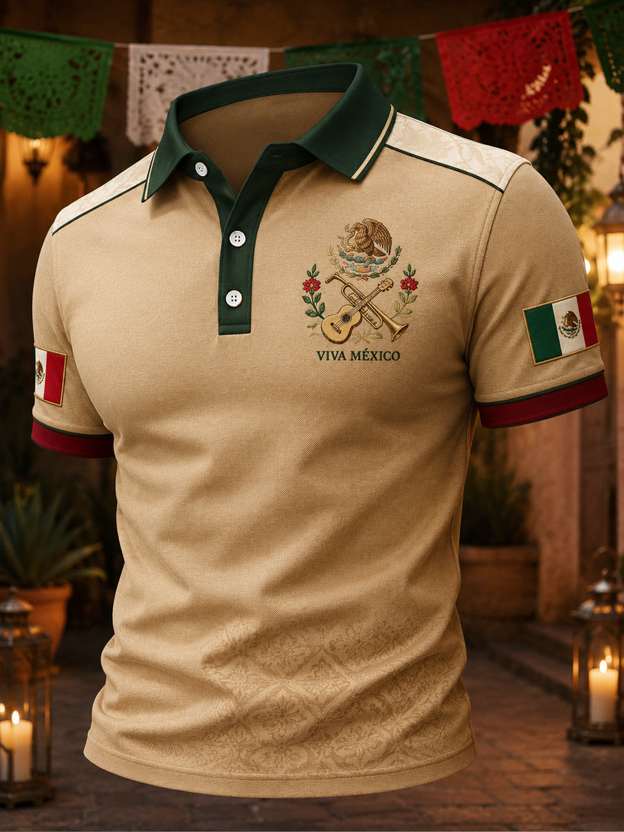 Camisetas casuales con estampado artístico de la Independencia de México para hombre