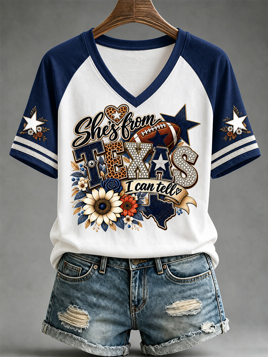 Regalo del día de partido de fútbol femenino para aficionados al fútbol, camiseta informal con cuello en V