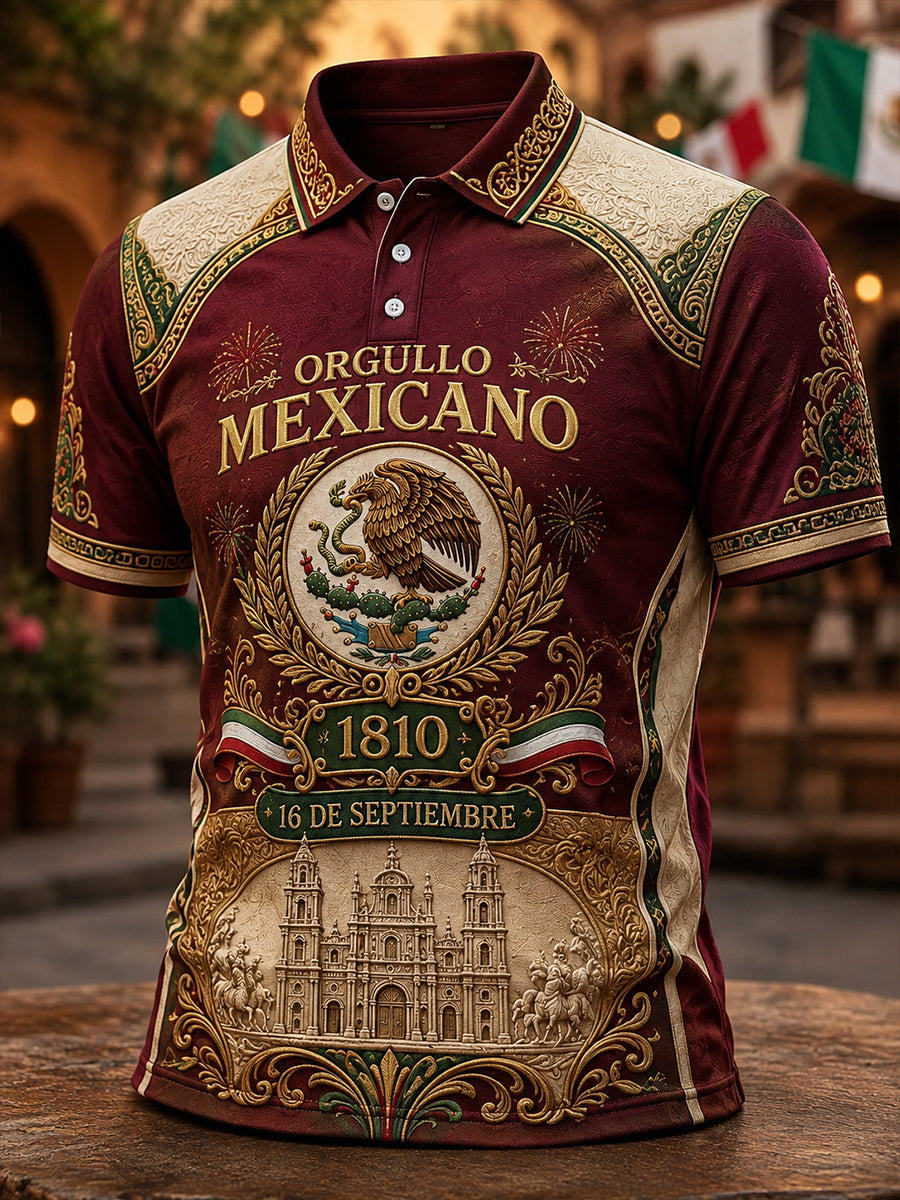Camiseta de manga corta para el Día de la Independencia de México, para hombre