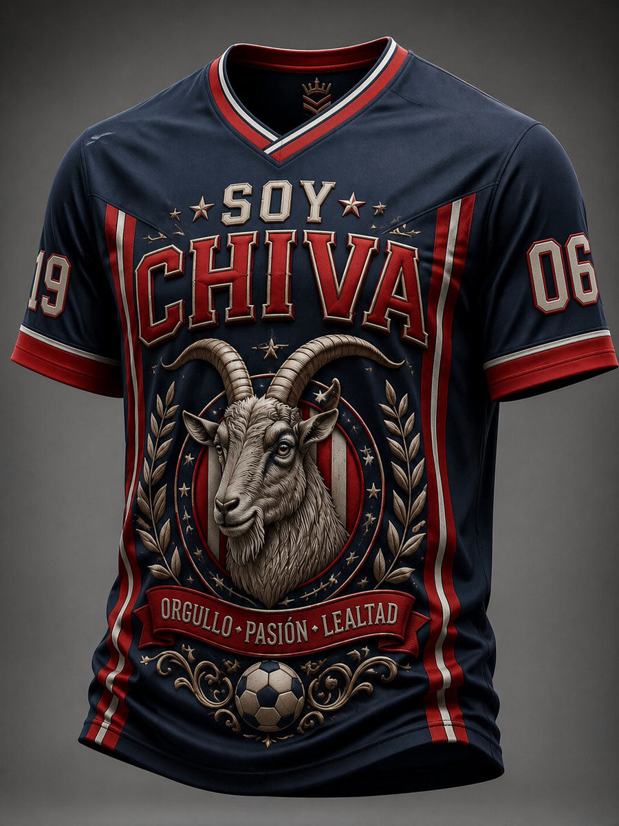 Camiseta casual impresa del equipo de la cabra de Guadalajara del fútbol de los hombres