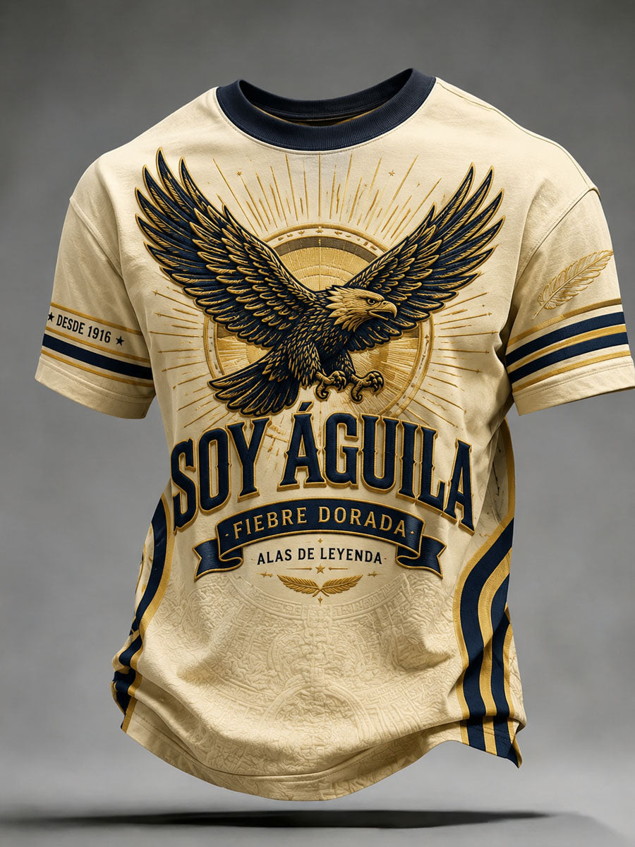 Camiseta casual estampada de fútbol para equipos estadounidenses masculinos