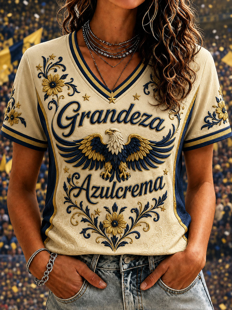 Camiseta casual de manga corta con estampado del Club América femenino
