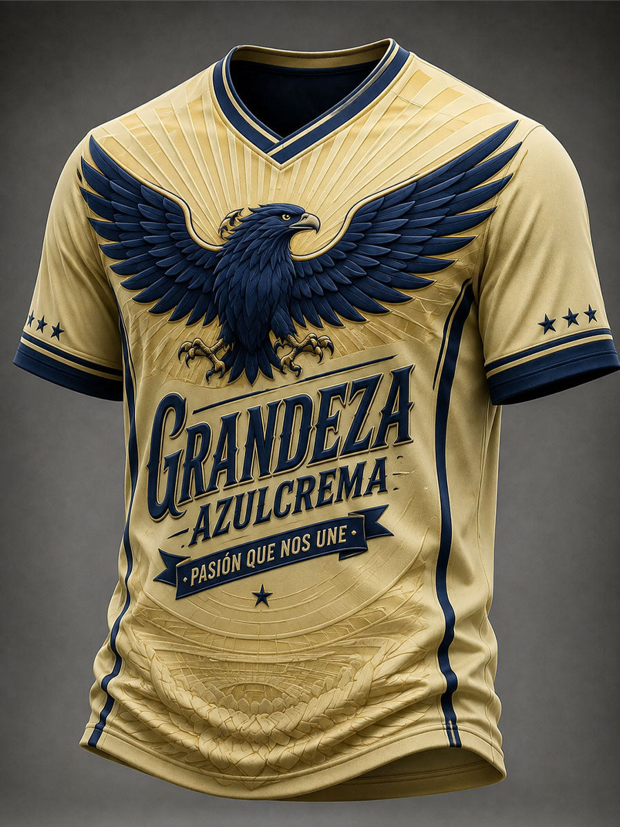 Camiseta casual estampada de fútbol para equipos estadounidenses masculinos