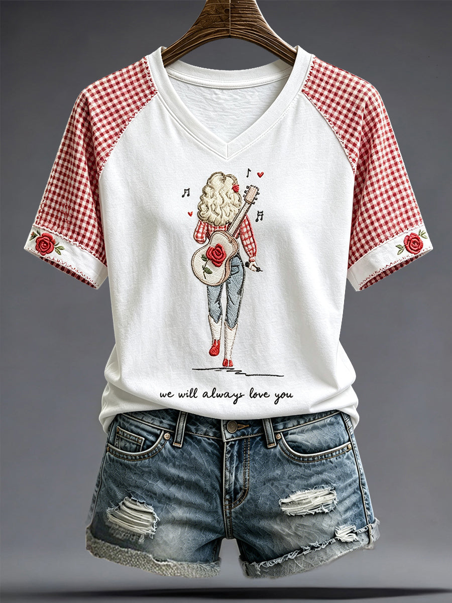 Camiseta estampada para mujer con diseño de amante de la música country y leyenda «Reina del country»