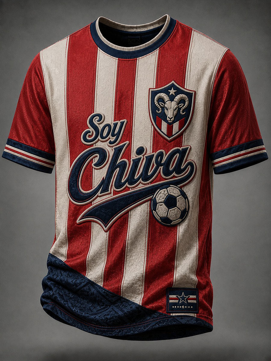 Camiseta casual con estampado del equipo de fútbol masculino Los Cabritos de Guadalajara