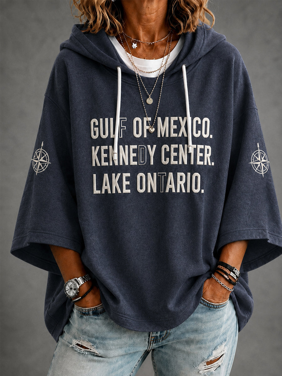 Sudadera con capucha Gulf Of Mexico Kennedy Center Lake Ontario 3/4 Sleeve para mujer