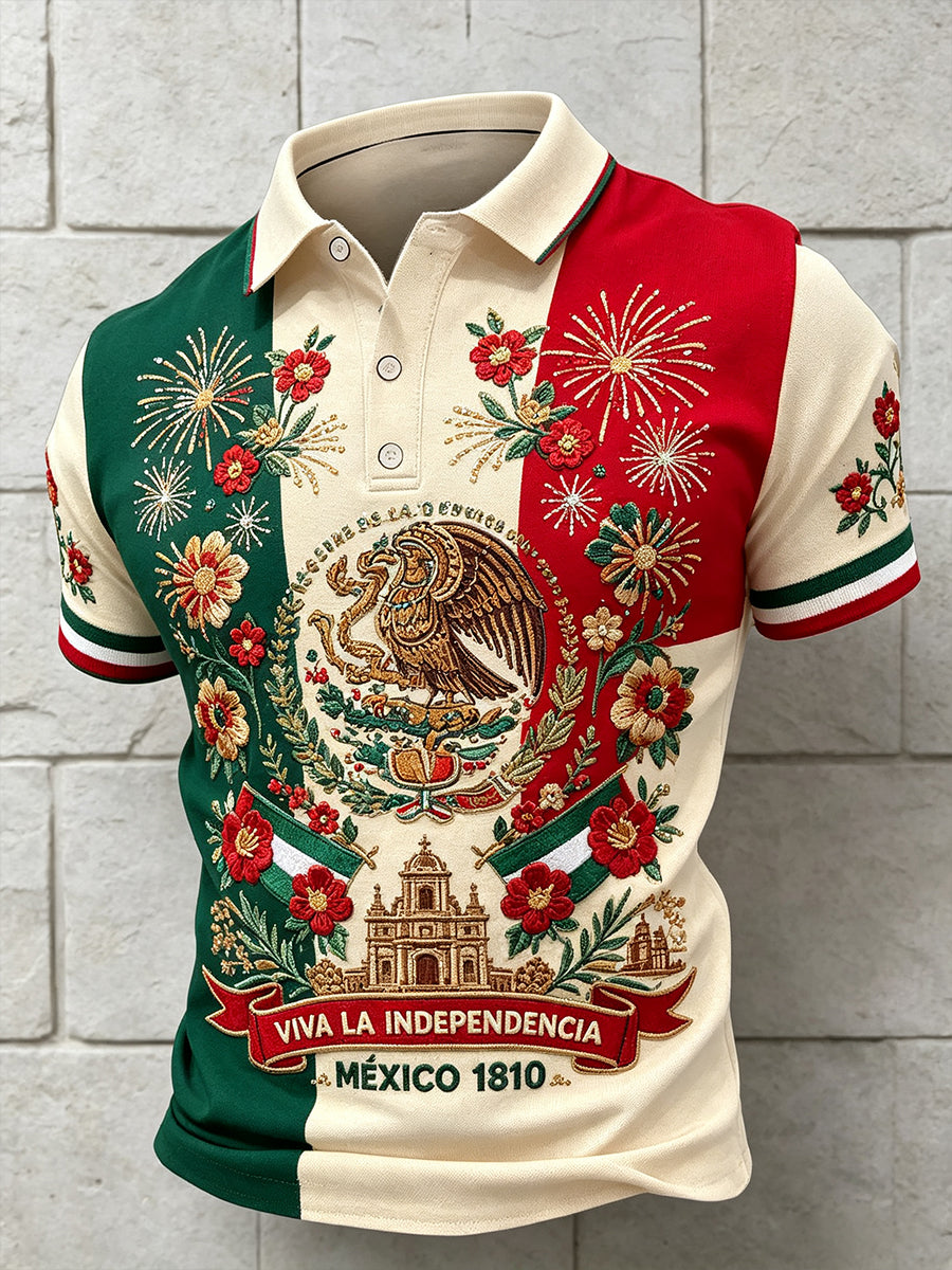 Camisetas casuales con estampado artístico del Día de la Independencia de México de 1810 para hombre