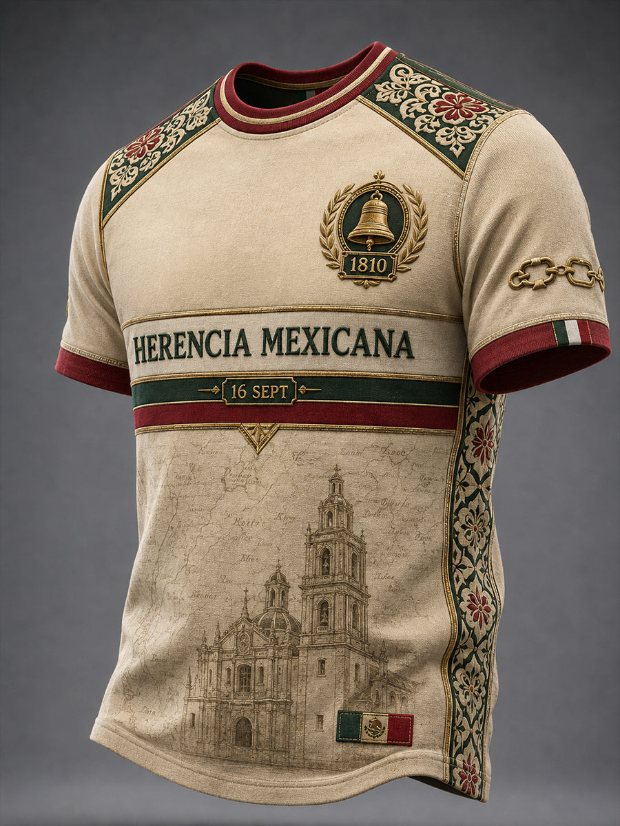 Camisa de manga larga para el Día de la Independencia de México, para hombre