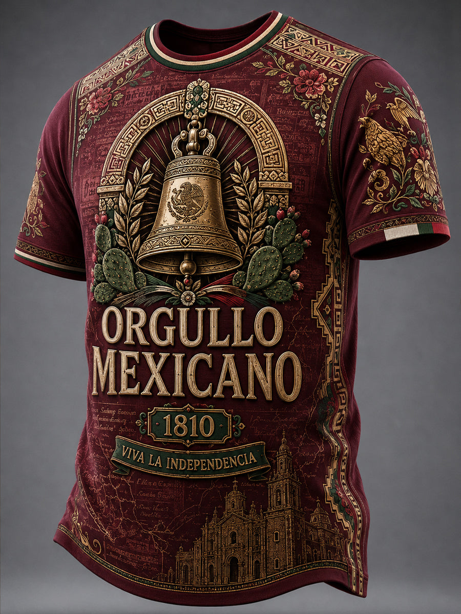 Camisa de manga larga para el Día de la Independencia de México, para hombre
