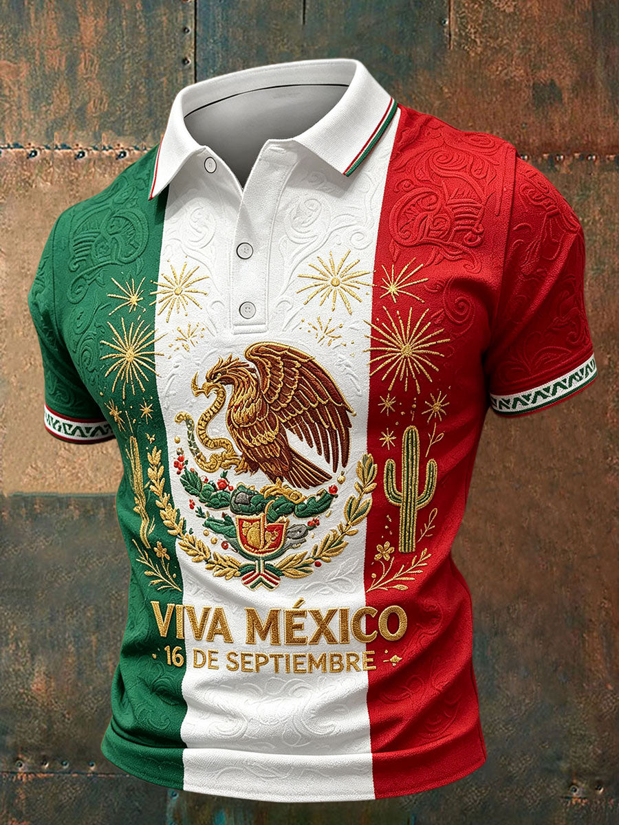 Camisetas casuales con estampado artístico del Día de la Independencia de México para hombre