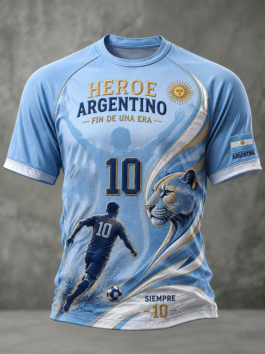 Camiseta de manga corta raglán con estampado conmemorativo del jugador legendario para hombre
